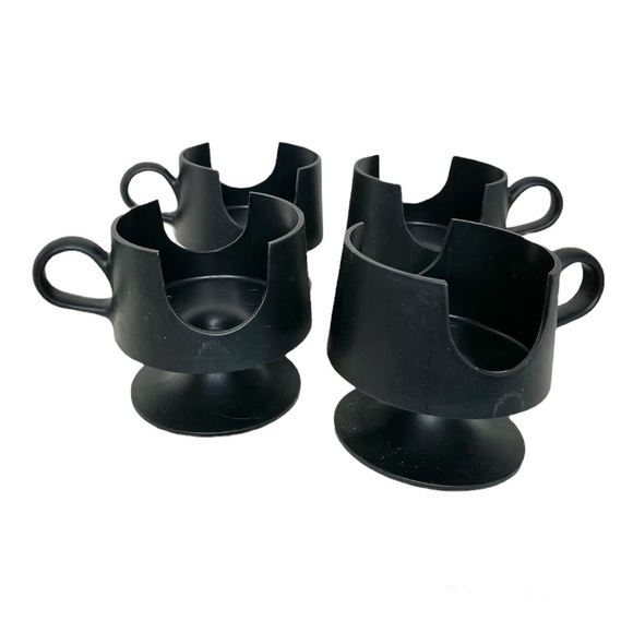 Vintage Corning glas snap glass holders set of 4